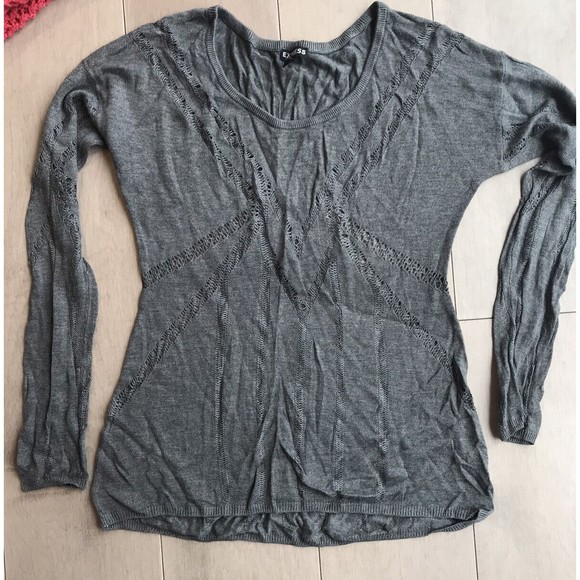 lot of 5 vtg crochet sweaters Express Aeropostale S M blue orange gray green - Picture 7 of 7